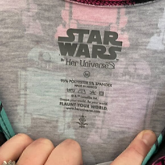 HER UNIVERSE STAR WARS Black Multi R2-D2 R2D2 Graphic Mini Fit & Flare Dress M - Picture 6 of 13